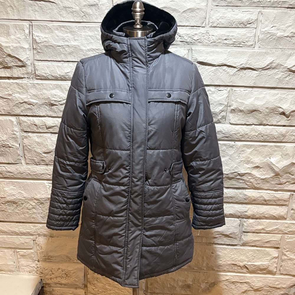 Big Chill Charcoal Hooded Puffer Jacket